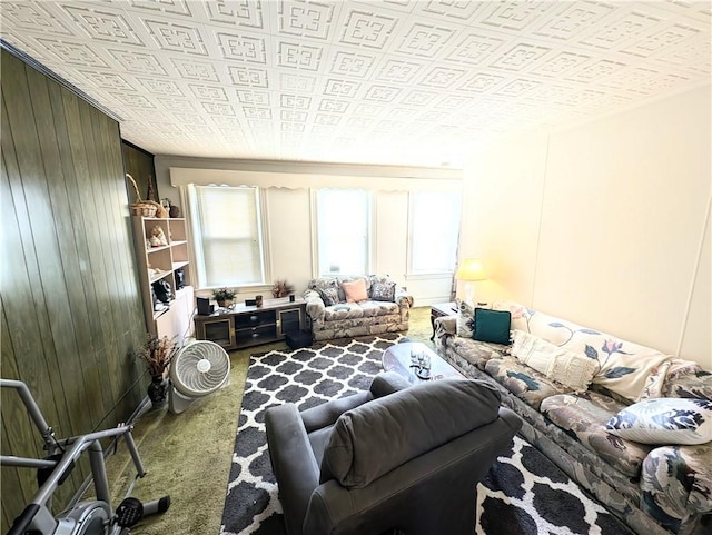 3200 Central Ave, Marshall Shadeland, PA 15212 - living room with carpet flooring and wooden walls