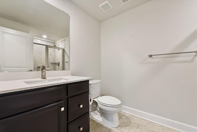 304 Spruce Ln, North Strabane, PA 15317 - full bath with tile patterned flooring, toilet, tiled shower, vanity, and baseboards