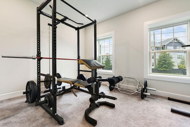 304 Spruce Ln, North Strabane, PA 15317 - workout area featuring carpet flooring and baseboards