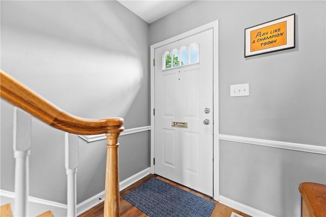 140 Jamestown Ct, Scott Twp Sal, PA 15216 - entryway featuring wood finished floors, baseboards, and stairway