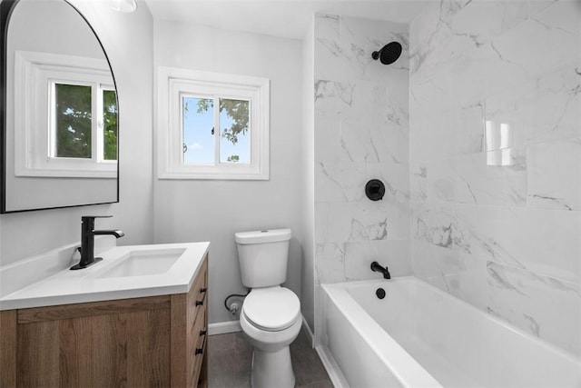 5437 Rosetta St, Garfield, PA 15206 - full bath featuring vanity, toilet, shower / tub combination, and baseboards