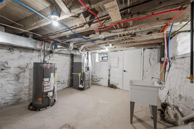 5437 Rosetta St, Garfield, PA 15206 - basement with gas water heater and heating unit