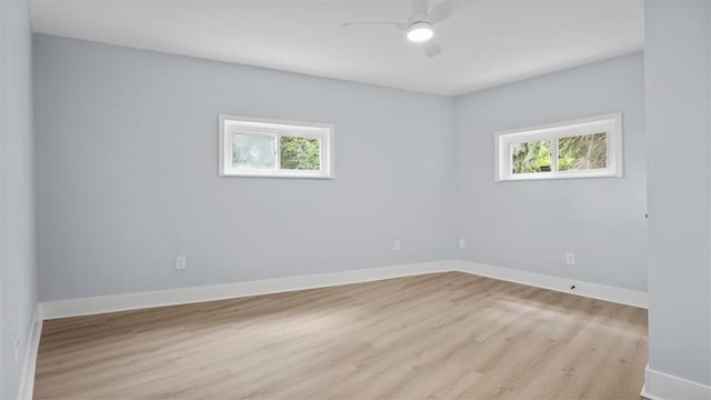 5437 Rosetta St, Garfield, PA 15206 - spare room with light wood-type flooring and a ceiling fan