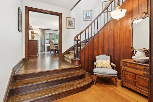 254 Orchard Dr, Mt Lebanon, PA 15228 - stairs featuring wood finished floors
