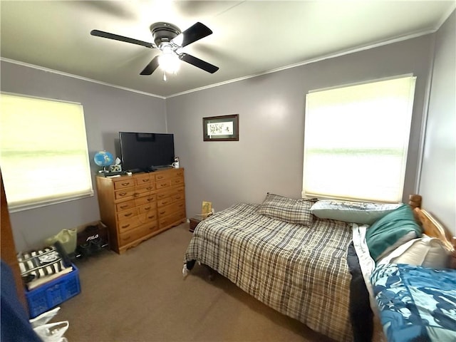 16 W Oakwood Way, Neshannock Twp, PA 16105 - carpeted bedroom featuring crown molding and a ceiling fan