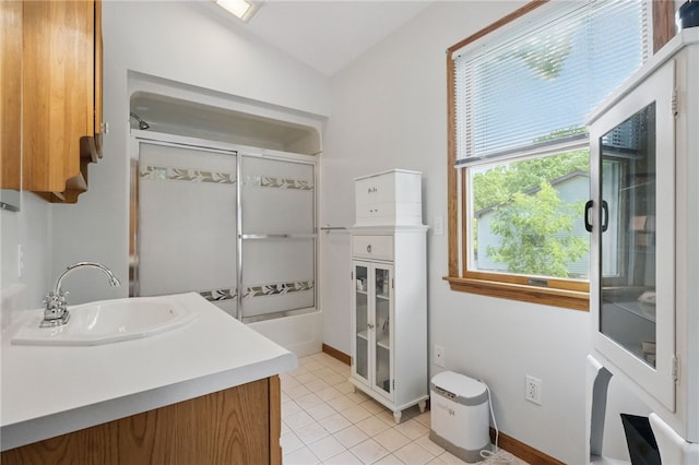 150 Greenfield Rd, Neshannock Twp, PA 16105 - full bath with tile patterned flooring, vanity, and baseboards