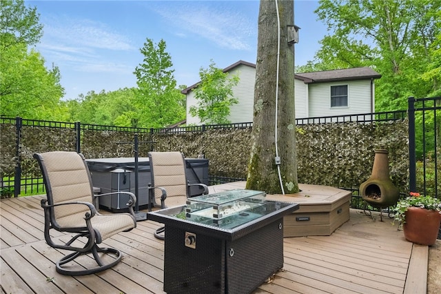 150 Greenfield Rd, Neshannock Twp, PA 16105 - wooden terrace with a hot tub
