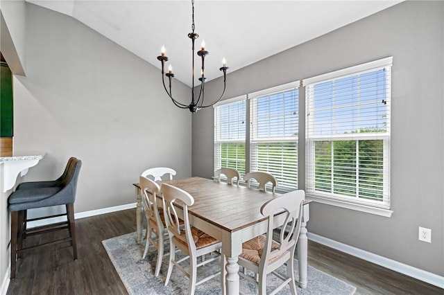 3017 Pelican Dr, Middlesex Twp, PA 16059 - dining room featuring a chandelier, plenty of natural light, baseboards, and lofted ceiling