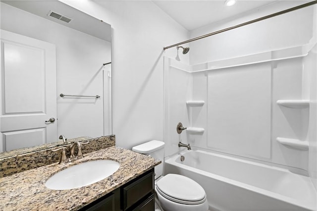 3017 Pelican Dr, Middlesex Twp, PA 16059 - bathroom featuring vanity, toilet, and shower / bathtub combination