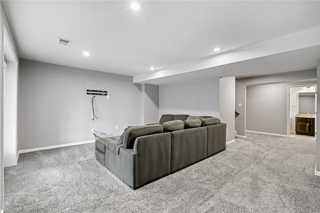 3017 Pelican Dr, Middlesex Twp, PA 16059 - carpeted living area featuring recessed lighting and baseboards
