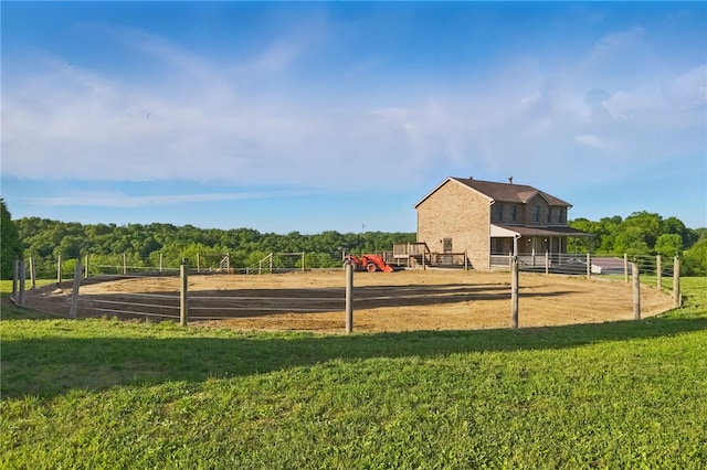 3405 Grandview Rd, Perry Twp Law, PA 16117 - view of home's community featuring an enclosed riding area, a view of rural / pastoral area, and a yard