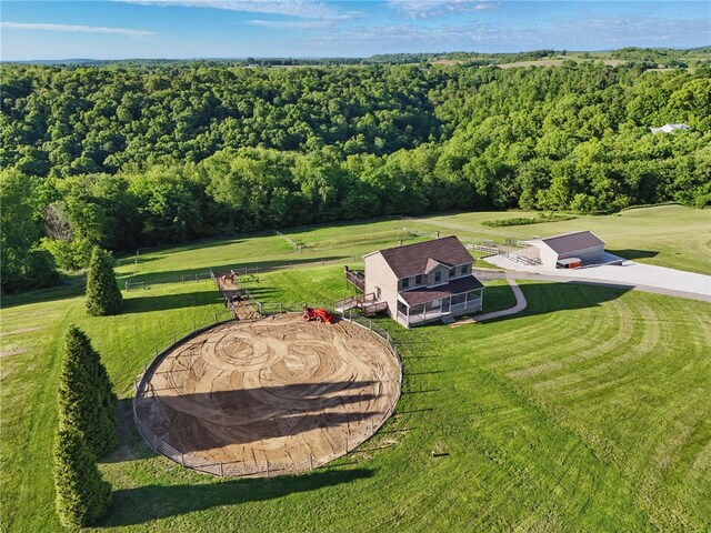 3405 Grandview Rd, Perry Twp Law, PA 16117 - aerial view of property and surrounding area featuring a forest