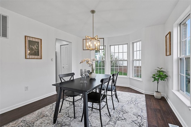 153 Birchwood Way, Irwin, PA 15642 - dining space featuring a chandelier, wood finished floors, and baseboards