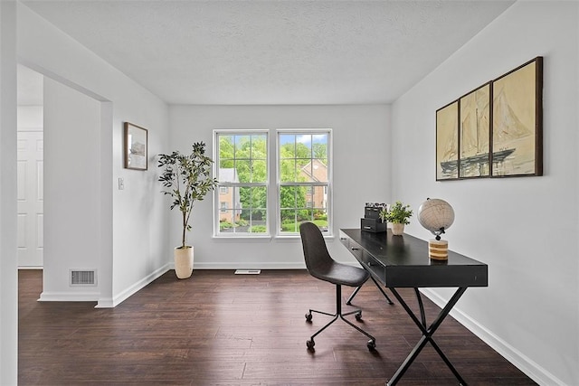 153 Birchwood Way, Irwin, PA 15642 - office area featuring wood finished floors, baseboards, and a textured ceiling