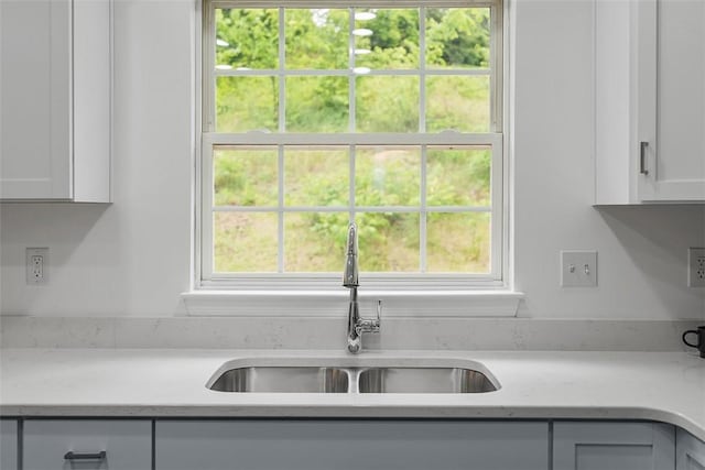 153 Birchwood Way, Irwin, PA 15642 - kitchen with a sink, light countertops, and white cabinetry