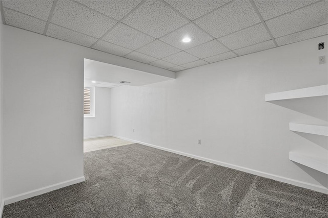 153 Birchwood Way, Irwin, PA 15642 - basement featuring carpet flooring, baseboards, recessed lighting, and a drop ceiling