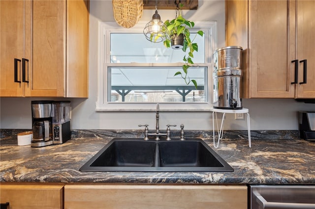 125 Srader Grove Rd, South Buffalo Twp, PA 16229 - kitchen with a sink, stainless steel dishwasher, and dark stone countertops