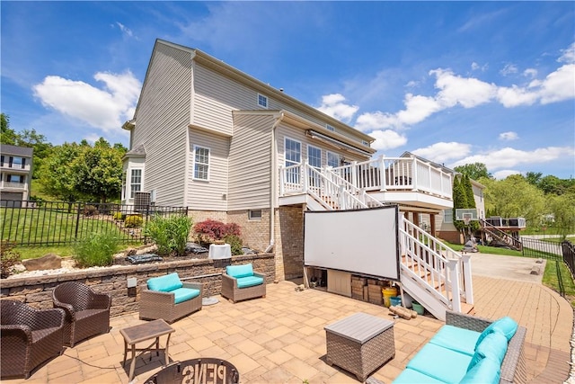 5121 Forest Ridge Dr, South Fayette, PA 15057 - view of patio with a deck, stairway, and an outdoor living space