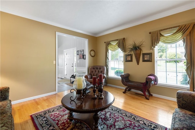 5121 Forest Ridge Dr, South Fayette, PA 15057 - sitting room with healthy amount of natural light, wood finished floors, crown molding, and baseboards
