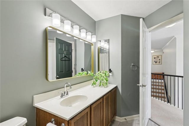 319 Buffalo Ridge Rd, Peters Twp, PA 15317 - bathroom with vanity, toilet, and tile patterned flooring