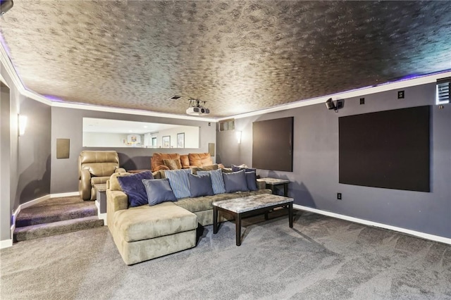 319 Buffalo Ridge Rd, Peters Twp, PA 15317 - home theater featuring ornamental molding, carpet flooring, and baseboards