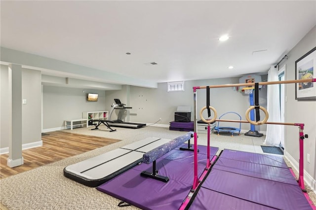 319 Buffalo Ridge Rd, Peters Twp, PA 15317 - workout area featuring baseboards and recessed lighting