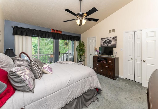 1099 Riverside Dr Unit H, Bridgewater, PA 15009 - bedroom with carpet, two closets, ceiling fan, access to exterior, and baseboards