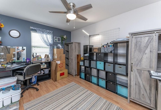 1099 Riverside Dr Unit H, Bridgewater, PA 15009 - office area with a ceiling fan and wood finished floors