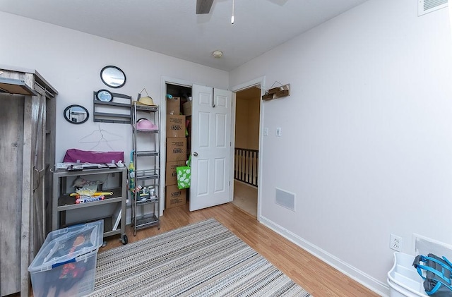1099 Riverside Dr Unit H, Bridgewater, PA 15009 - bedroom with wood finished floors, baseboards, and a ceiling fan