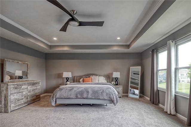 8 Pony Ct, Findlay Twp, PA 15126 - bedroom with a raised ceiling, crown molding, baseboards, and carpet