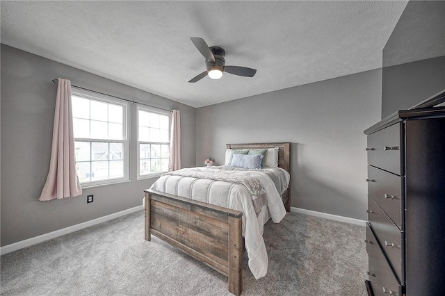 8 Pony Ct, Findlay Twp, PA 15126 - carpeted bedroom with baseboards, a textured ceiling, and a ceiling fan