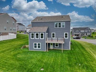 8 Pony Ct, Findlay Twp, PA 15126 - back of property with a residential view, a deck, and a lawn