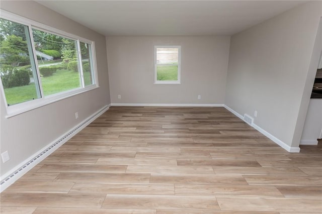 5 Albert St, South Union Twp, PA 15401 - empty room featuring light wood-style flooring and a baseboard radiator
