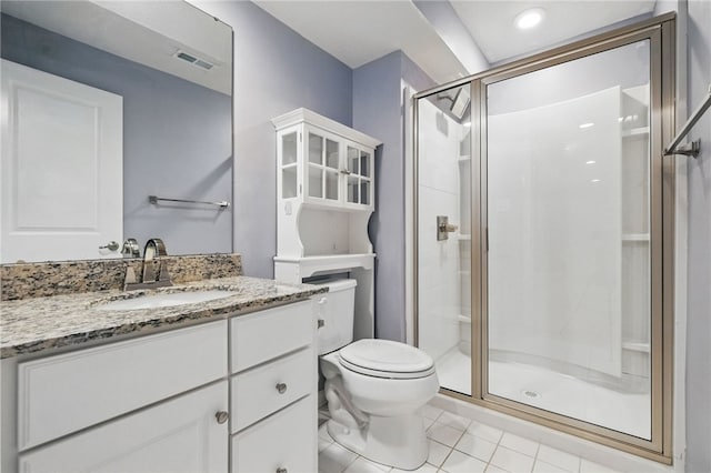 1340 Diamond Ct, Upper St Clair, PA 15241 - full bathroom featuring a stall shower, vanity, toilet, and tile patterned flooring