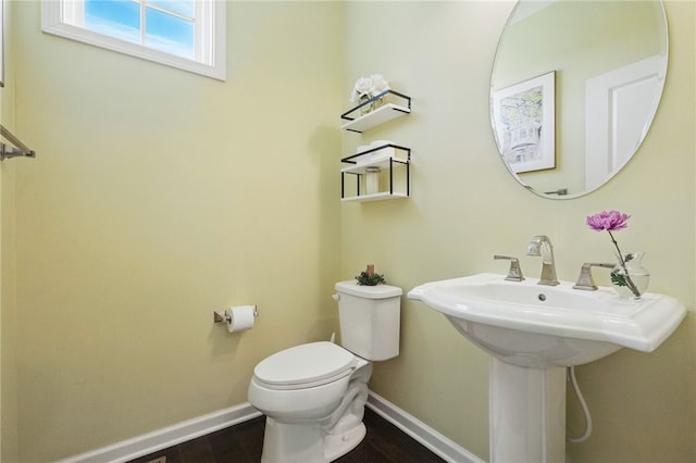 1340 Diamond Ct, Upper St Clair, PA 15241 - bathroom with baseboards, toilet, and wood finished floors