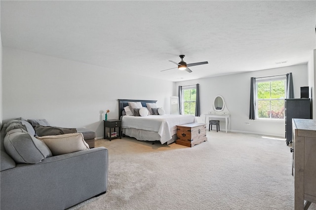 1340 Diamond Ct, Upper St Clair, PA 15241 - bedroom with multiple windows, carpet, baseboards, and ceiling fan
