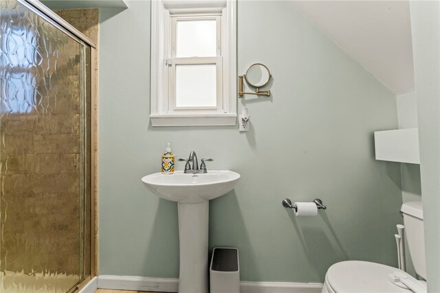 1816 Jane, South Side, PA 15203 - full bath featuring toilet, a shower stall, baseboards, and a sink