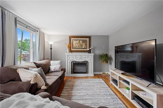 1137 Michael Dr, Baldwin Boro, PA 15227 - living area featuring a fireplace and wood finished floors