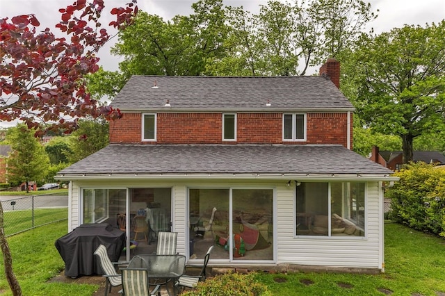 5352 Highgrove Rd, Whitehall, PA 15236 - rear view of house featuring a chimney and roof with shingles