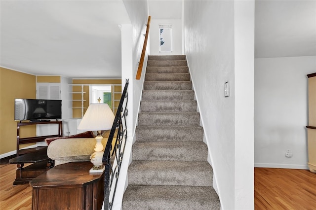 5352 Highgrove Rd, Whitehall, PA 15236 - stairway featuring wood finished floors and baseboards
