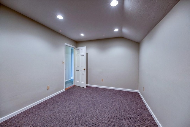 3318 Carriage Cir, Murrysville, PA 15632 - spare room with recessed lighting, dark carpet, baseboards, and lofted ceiling