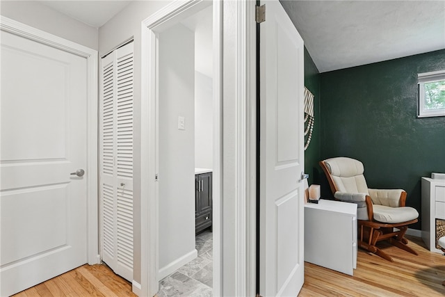 244 Burch Dr, Coraopolis, PA 15108 - hallway with baseboards and light wood-style floors