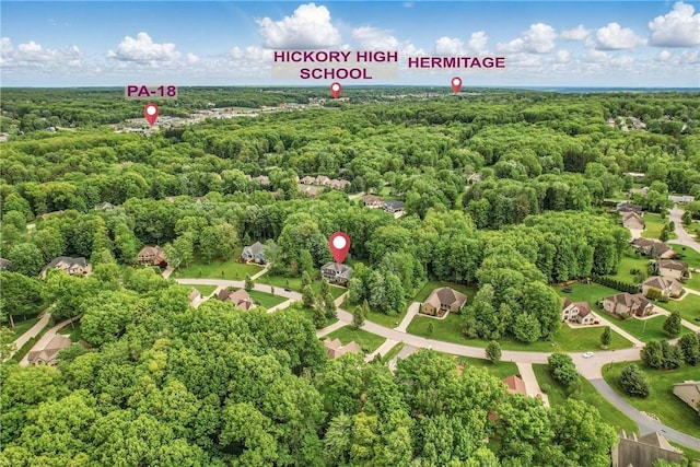 2104 Pierce Bluffs Dr, Hermitage, PA 16148 - bird's eye view of a heavily wooded area