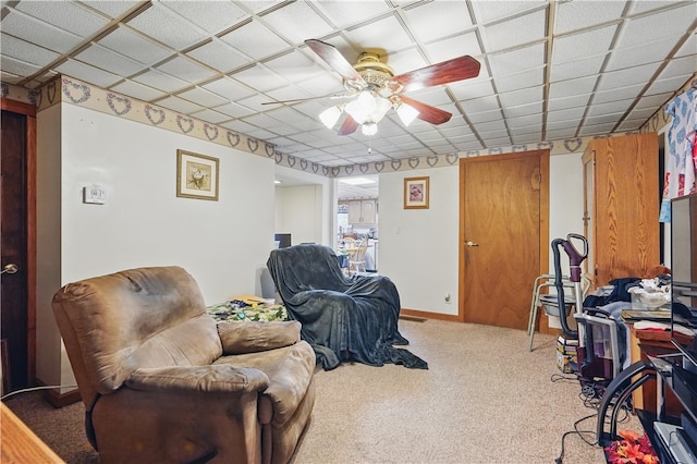 310 Main St, Belle Vernon Fay, PA 15012 - living area with ceiling fan and light carpet