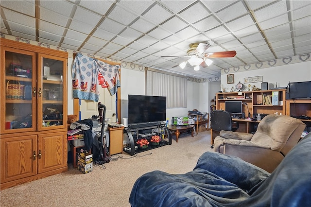 310 Main St, Belle Vernon Fay, PA 15012 - living room featuring carpet floors and ceiling fan