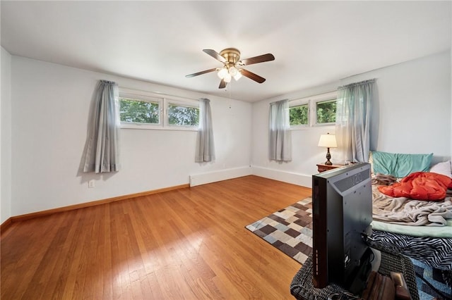 954 Illinois Ave, Braddock Hills, PA 15221 - bedroom featuring light wood finished floors, baseboards, and ceiling fan