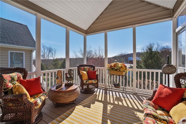 361 Patriot Ln, Economy, PA 15042 - sunroom / solarium featuring lofted ceiling, wood-type flooring, and wooden ceiling