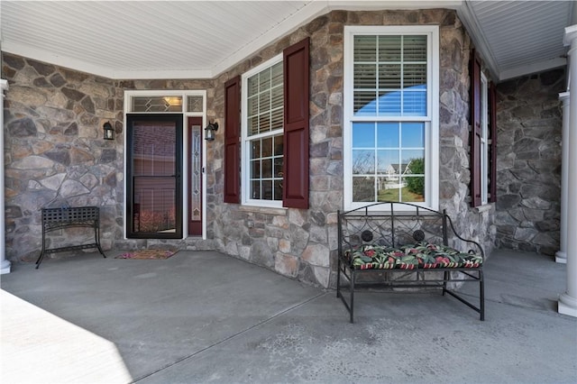 361 Patriot Ln, Economy, PA 15042 - view of exterior entry featuring stone siding and covered porch