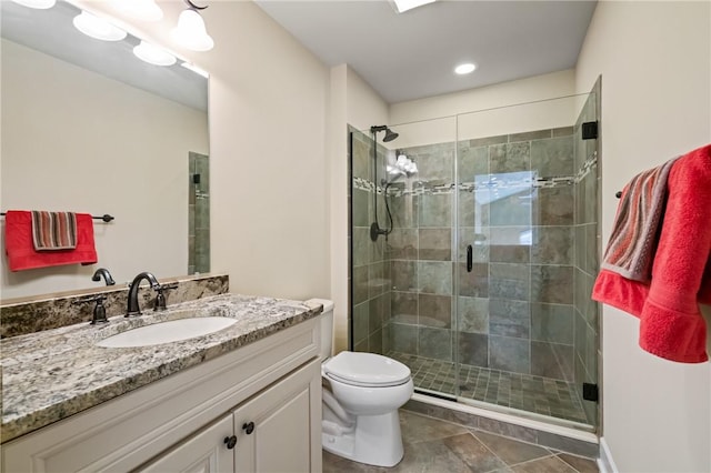 361 Patriot Ln, Economy, PA 15042 - bathroom featuring vanity, a stall shower, and toilet