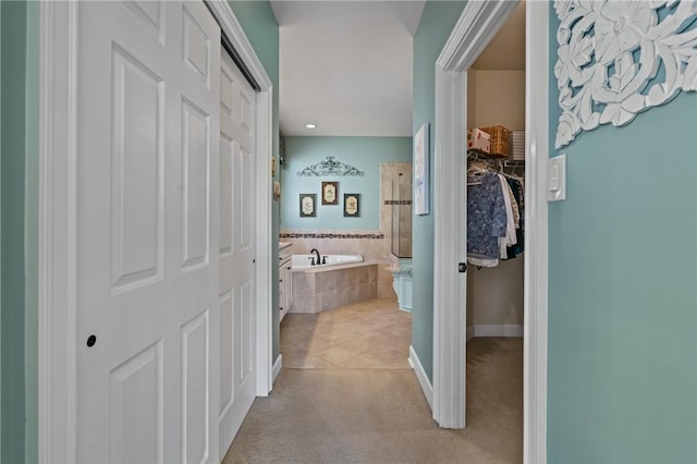 361 Patriot Ln, Economy, PA 15042 - full bath with a closet, a bath, baseboards, and a shower